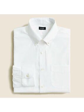NWT J. Crew Bowery Wrinkle Free Dress Shirt White Mens Sz Slim XL $98